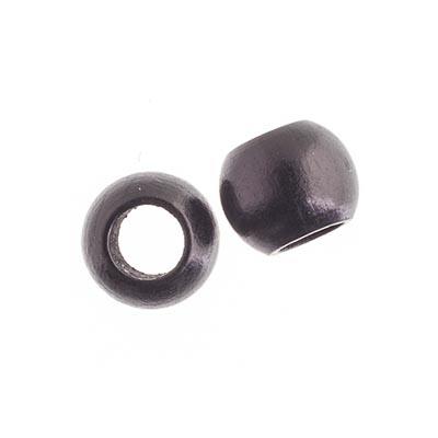 14x11mm Black Round Wood Beads 10/pk