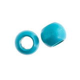 14x11mm Turquoise Round Wood Beads 10/pk