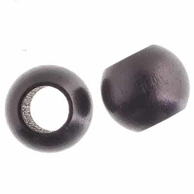 20x16mm Black Round Wood Beads 5/pk