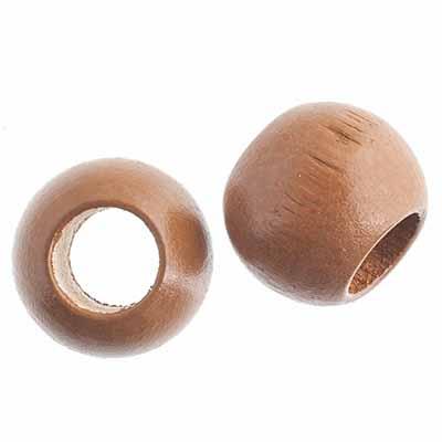 20x16mm Coffee Round Wood Beads 5/pk