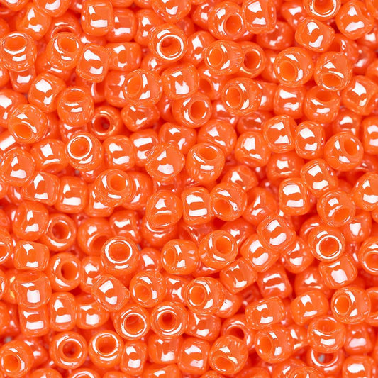 11/0 Toho Seed Beads #129 Opaque Lustered Pumpkin 8-9g Vial