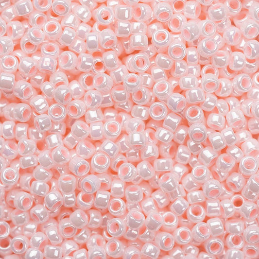 15/0 Toho Seed Beads #126 Opaque Lustered Baby Pink 8-9g Vial