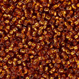 15/0 Toho Seed Beads #2208 Silver Lined Burnt Orange 8-9g Vial