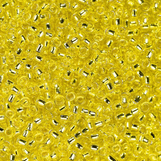 15/0 Toho Seed Beads #32 Silver Lined Lemon 8-9g Vial