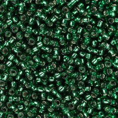 15/0 Toho Seed Beads #36 Silver Lined Green Emerald 8-9g Vial