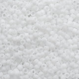 15/0 Toho Seed Beads #41F Opaque Frosted White 8-9g Vial