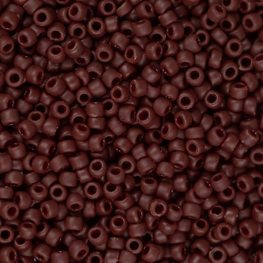 15/0 Toho Seed Beads #46F Opaque Frosted Oxblood 8-9g Vial