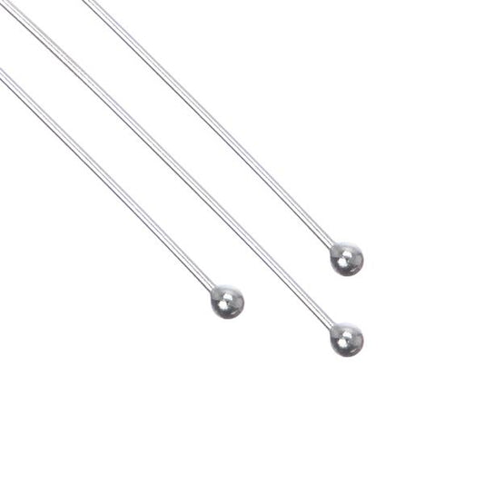 Sterling Silver Head Pins 24g, 1.5 inch 5/pk