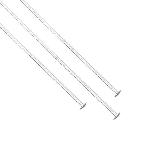 Sterling Silver Head Pins 24g, 2 inch 5/pk