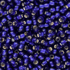 11/0 Toho Seed Beads #28DF Silver Lined Frosted Cobalt 8-9g Vial