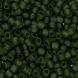 11/0 Toho Seed Beads #940F Transparent Frosted Olivine 8-9g Vial