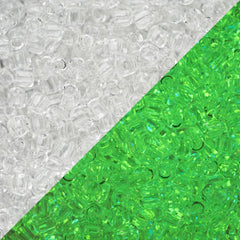 11/0 Toho Seed Beads #2700 Crystal / Glow Green 8-9g Vial