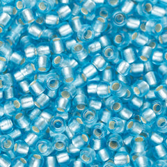 11/0 Toho Seed Beads #23F Silver Lined Frosted Aquamarine 8-9g Vial