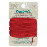 Knot It Waxed Brazilian Cord 1mm Dark Red 15yd Card