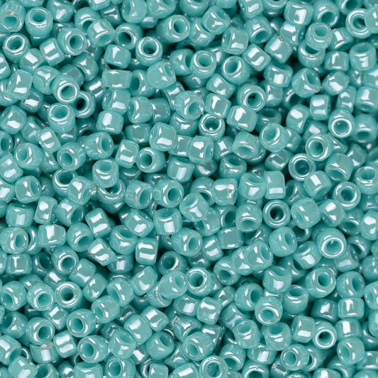 15/0 Toho Seed Beads #132 Opaque Lustered Turquoise 8-9g Vial