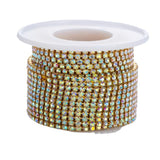 Metal 2mm Gold AB Rhinestone Banding 10yd/pk