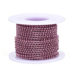 Metal 2mm Rose Rhinestone Banding 10yd/pk