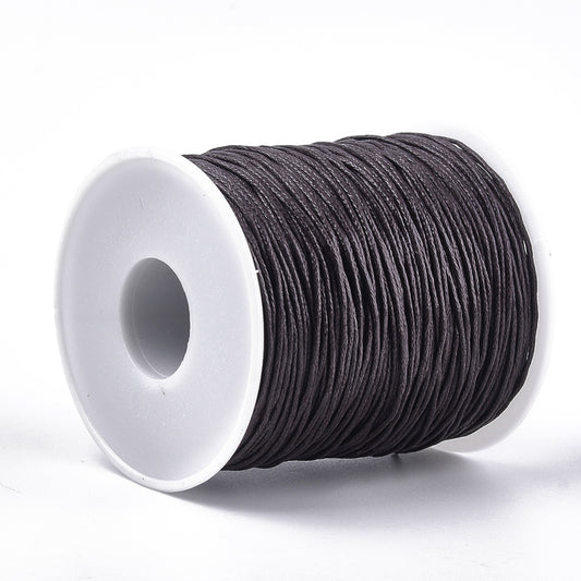 Waxed Cotton Cord 1mm Dark Brown 100yd/Roll