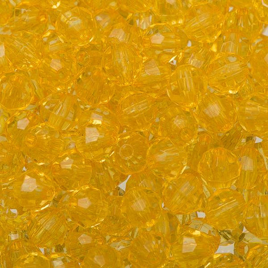 *Faceted Beads 6mm Plastic 1000/pk - Acid Yellow