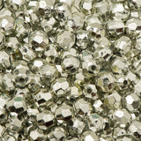 Faceted Beads 6mm Plastic 1000/pk - Metallic Silver