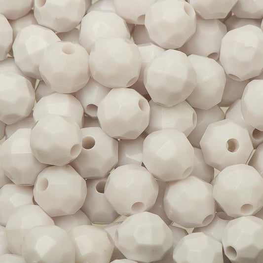 *Faceted Beads 8mm Plastic 1000/pk - White