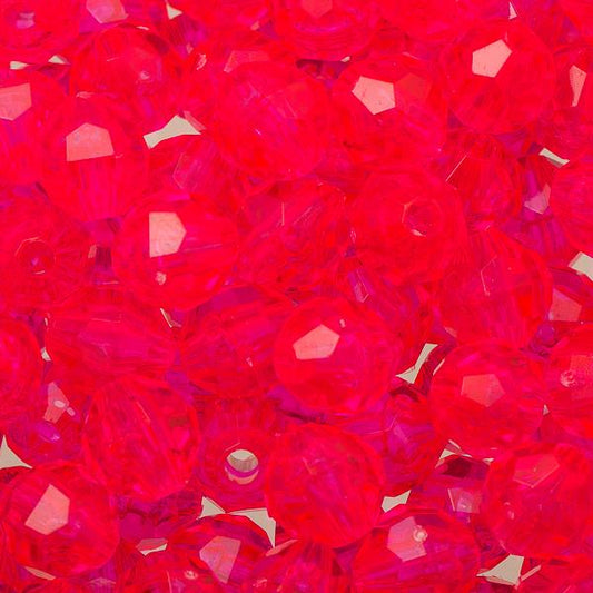 *Faceted Beads 8mm Plastic 1000/pk - Fuchsia