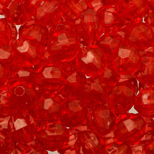 *Faceted Beads 8mm Plastic 1000/pk - Raspberry