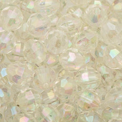 Faceted Beads 8mm Plastic 1000/pk - Crystal AB