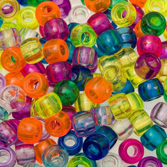 Pony Beads 1000/pk - Multi Transparent