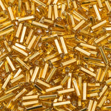 #3 Czech Bugle Beads Silver Lined Gold 25g Bag