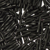 15mm Twisted Czech Bugle Beads Opaque Black 25g Bag