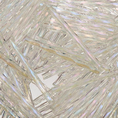 30mm Twisted Czech Bugle Beads Transparent Crystal AB 25g Bag