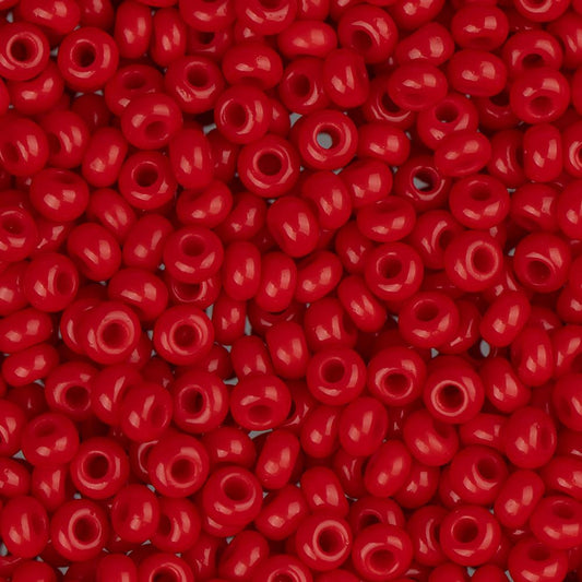 10/0 Czech Seed Beads #010 Opaque Medium Red 22g