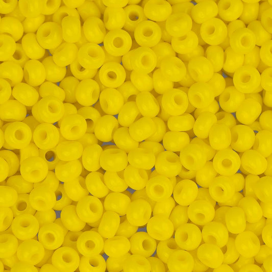 10/0 Czech Seed Beads #012 Opaque Lemon Yellow 22g