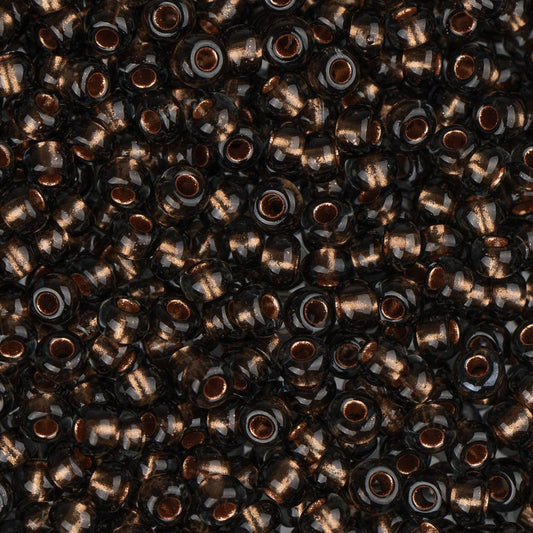 10/0 Czech Seed Beads #057 Copper Lined Black Diamond 22g