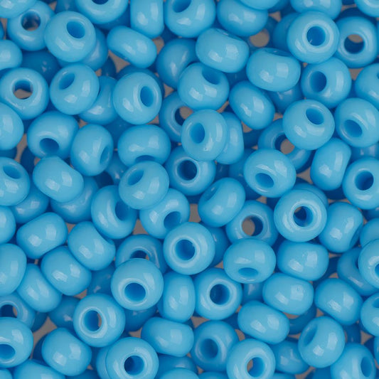 8/0 Czech Seed Beads #009 Opaque Light Blue 22g