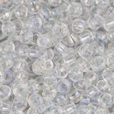 8/0 Czech Seed Beads #004 Transparent Iris Crystal 22g