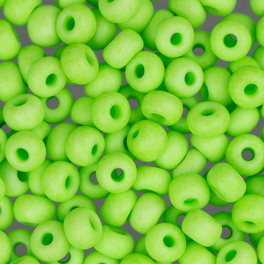 6/0 Czech Seed Beads #085 Opaque Neon Green 22g