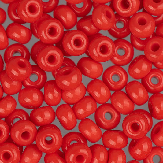 6/0 Czech Seed Beads #073 Opaque Light Red 22g