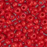 6/0 Czech Seed Beads #074 Opaque Medium Red 22g