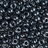 6/0 Czech Seed Beads #034 Opaque Gunmetal 22g