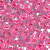 6/0 Czech Seed Beads #078 Silver Lined Hot Pink 22g