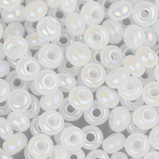 6/0 Czech Seed Beads #033 Opaque Pearl White AB 22g