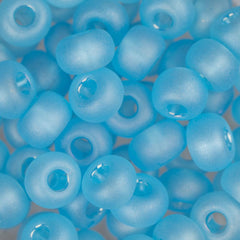 2/0 Czech Seed Beads #065 Transparent Matte Light Aqua AB 22g