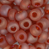 2/0 Czech Seed Beads #066 Transparent Matte Orange AB 22g