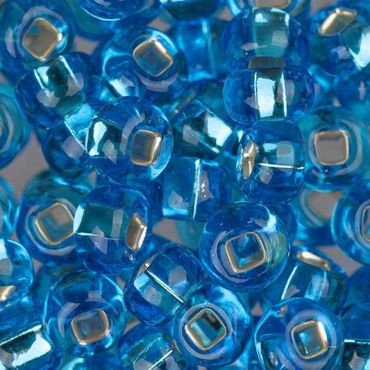 2/0 Czech Seed Beads #026 Silver Lined Aqua 22g