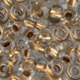 2/0 Czech Seed Beads #052 Gold Lined Crystal 22g