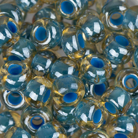 2/0 Czech Seed Beads #054 Blue Lined Topaz 22g