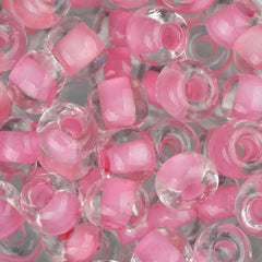 2/0 Czech Seed Beads #075 Pink Lined Crystal 22g