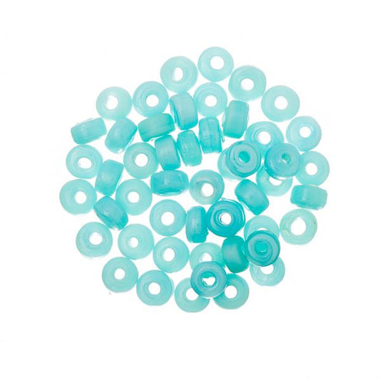 Glass Mini Pony Beads Opaque Turquoise 50/pk